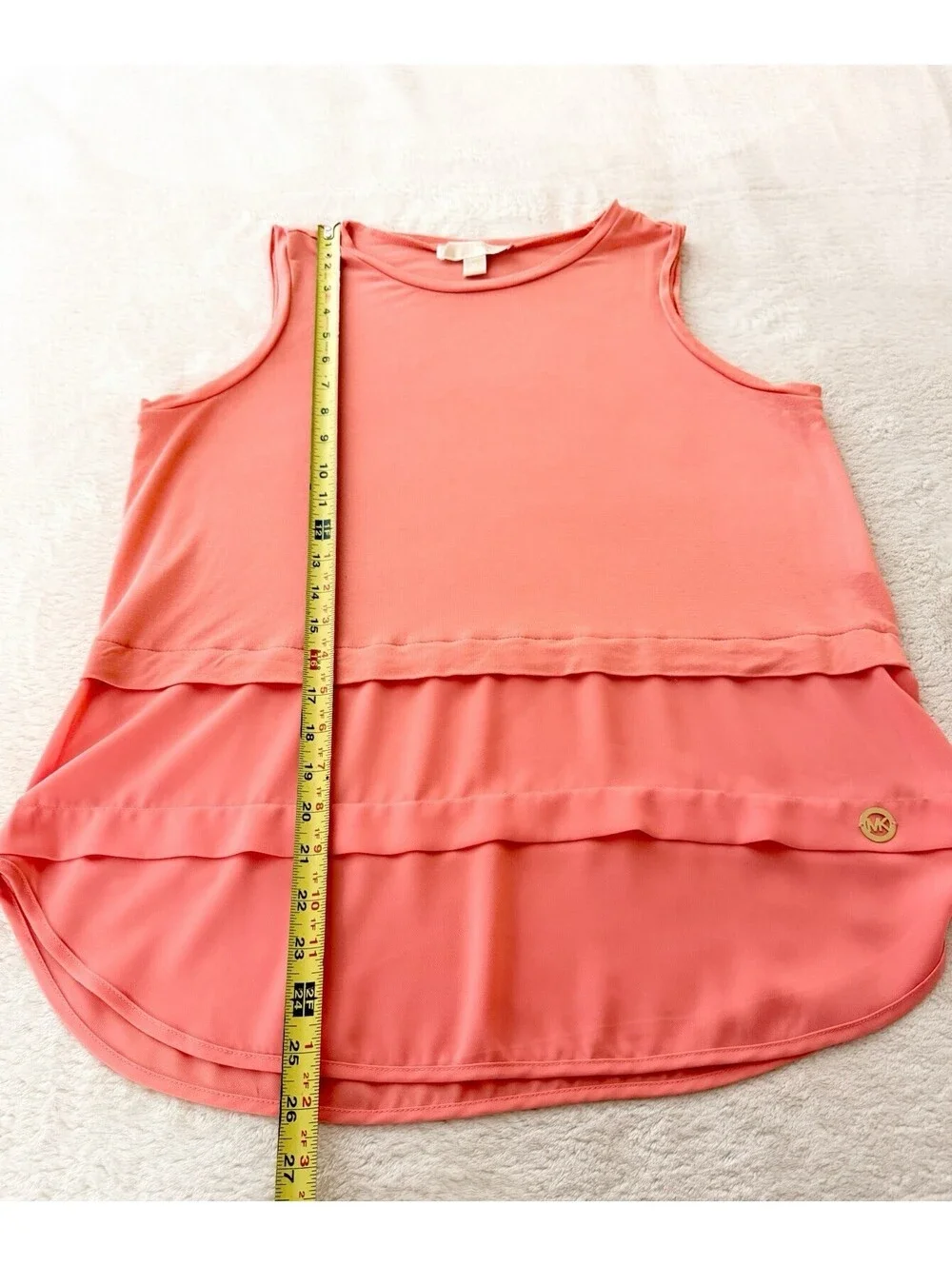 Michael Kors Coral Layered Sleeveless Blouse Women’s Top Size M